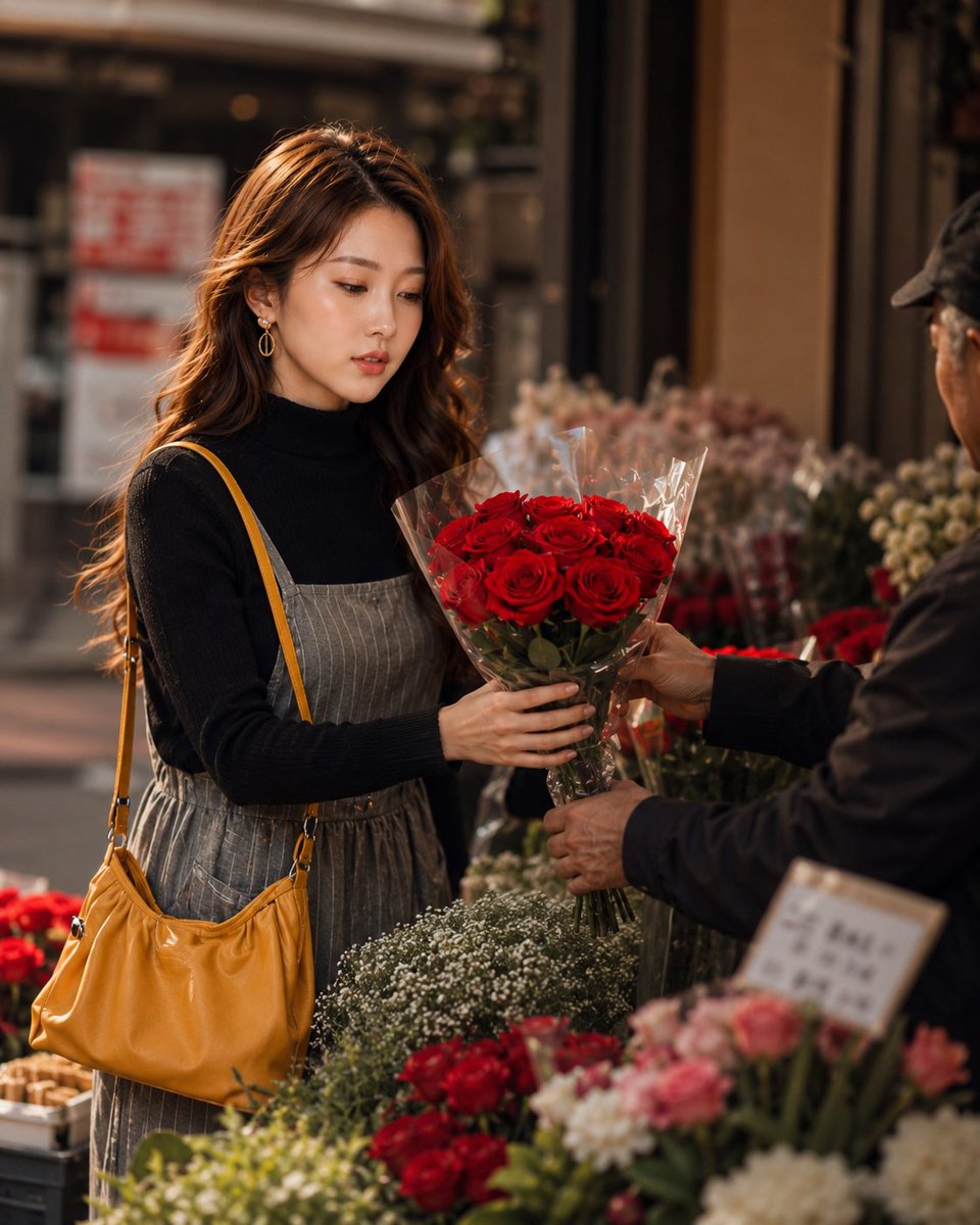 Flower market rose portrait