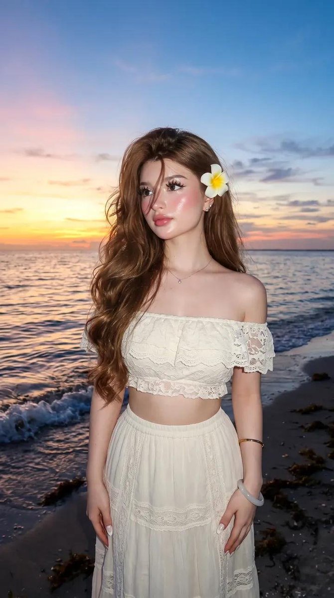 Tropical beach fashion portrait