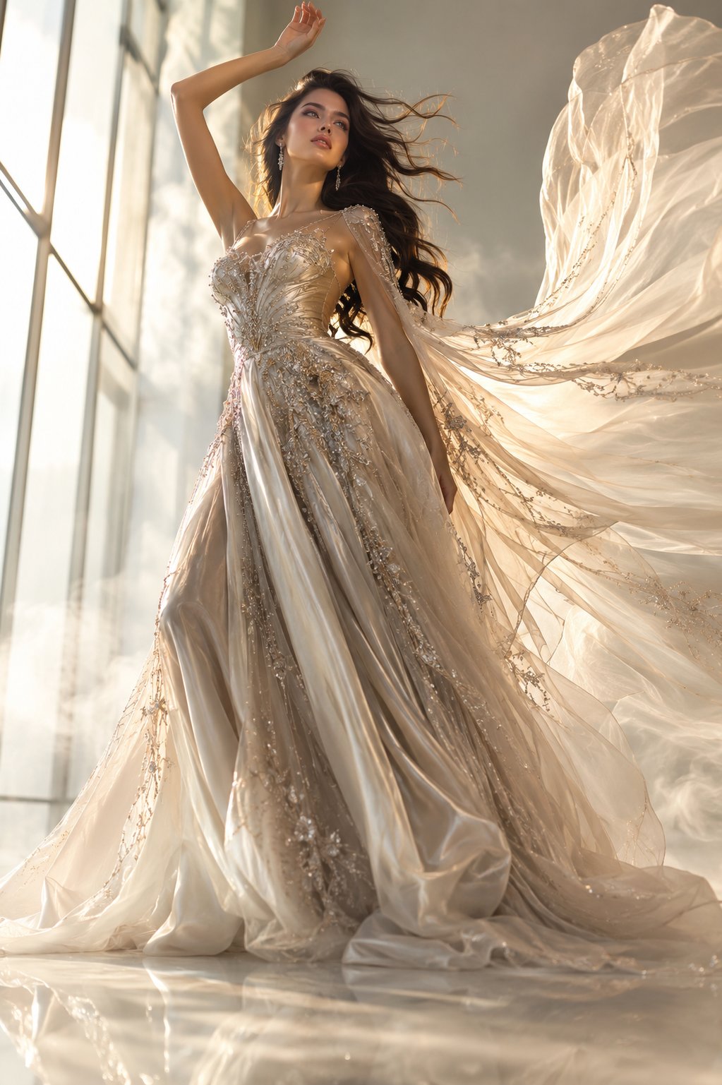 Champagne couture Vogue portrait