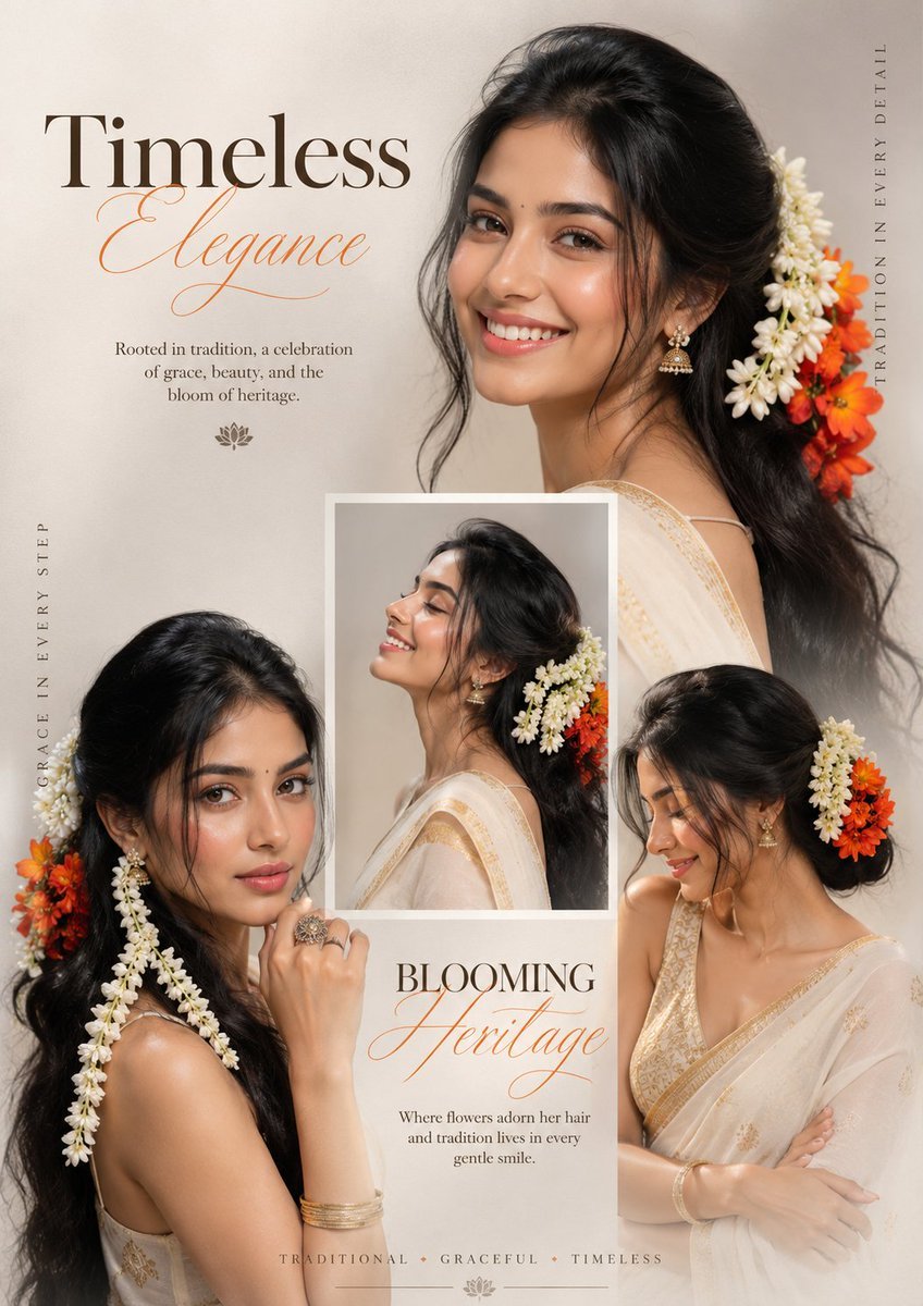 Indian floral fashion poster