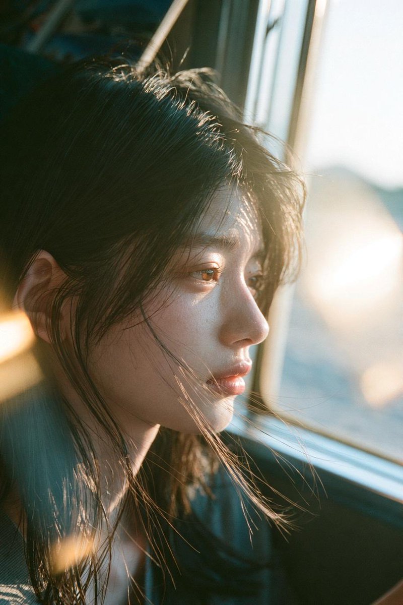 Melancholic seaside portrait
