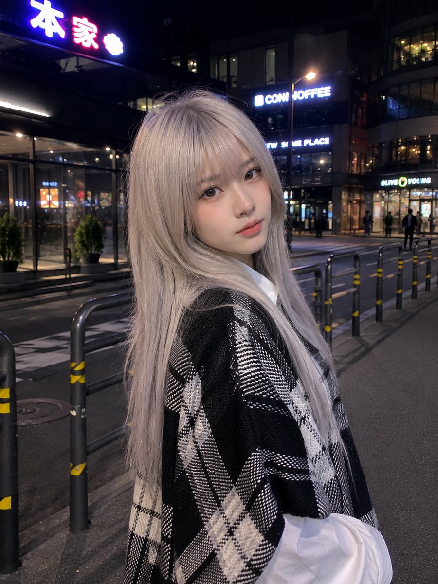 Korean night street portrait