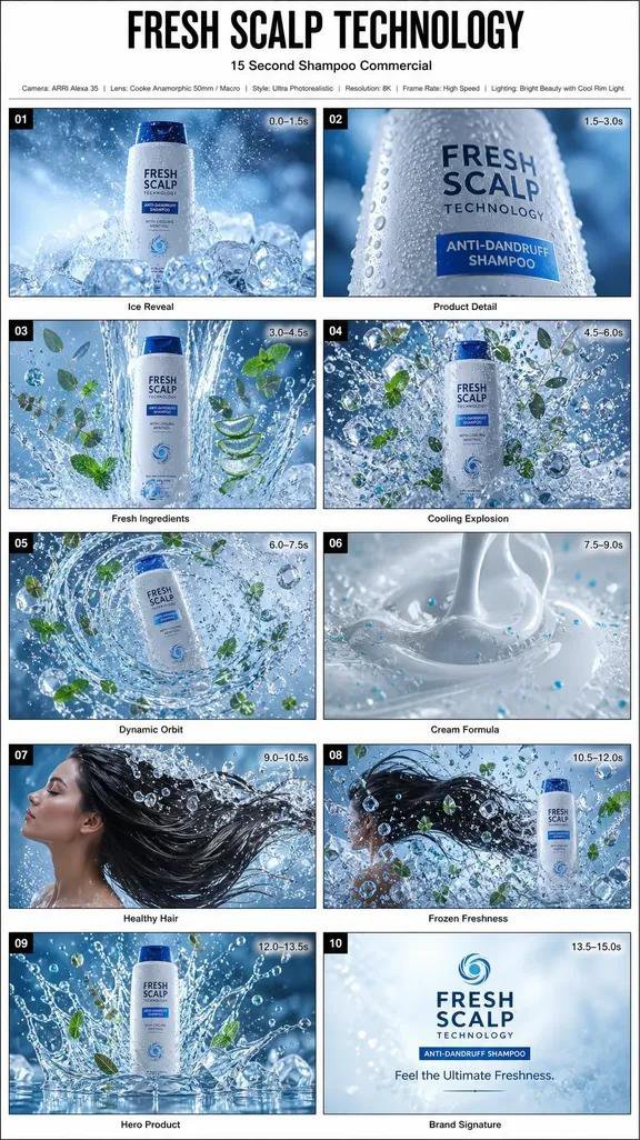 Shampoo storyboard sheet