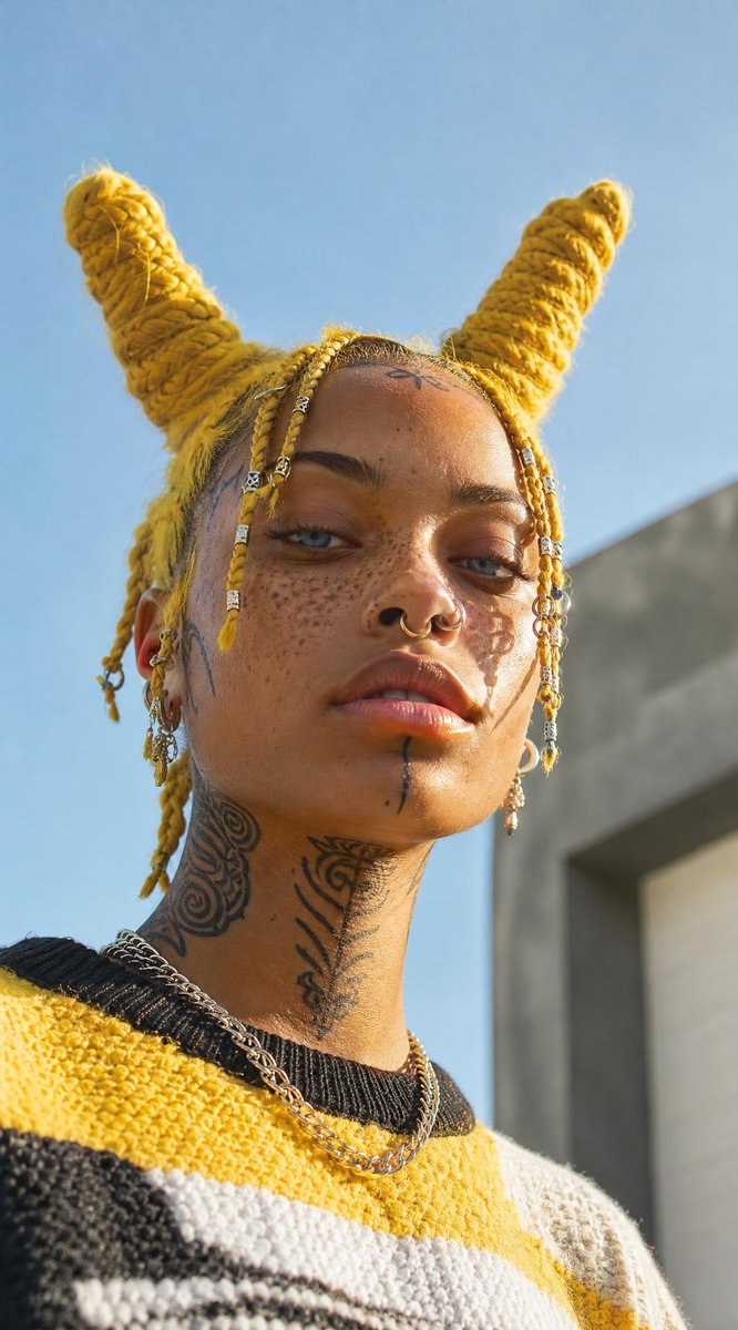 Profile / Avatar - Yellow Horned Braids Portrait