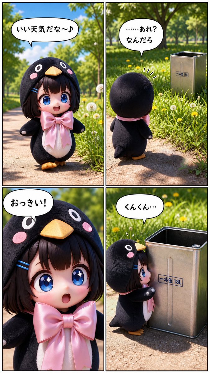 Comic / Storyboard - Cute Penguin Girl Comic Strip