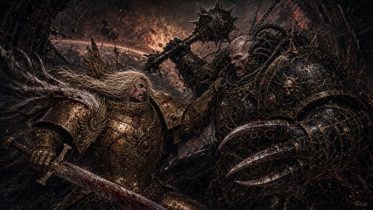 YouTube Thumbnail - Horus Heresy Final Duel Scene