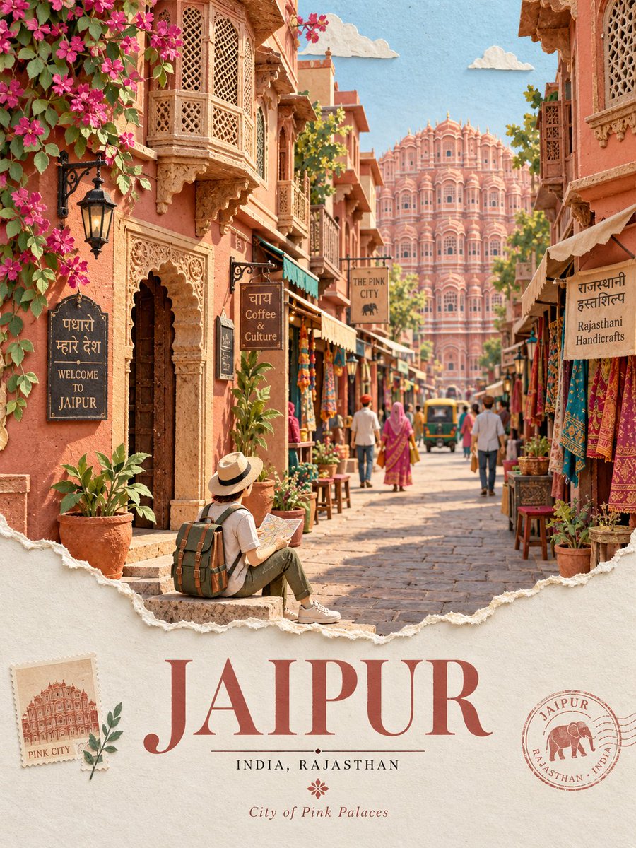 Paper Diorama Travel Poster Template