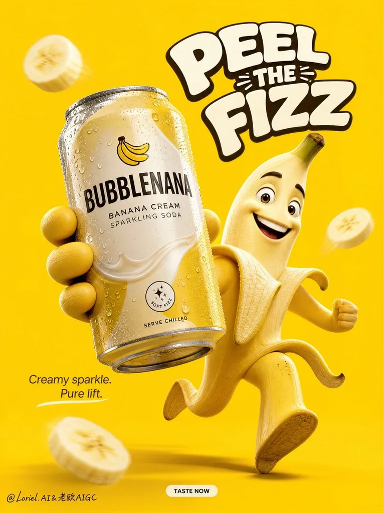 Banana Mascot Holding Oversized Can