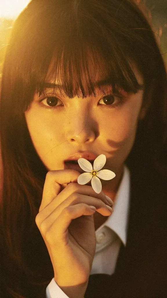 Intimate Gaze Portrait with Wispy Bangs