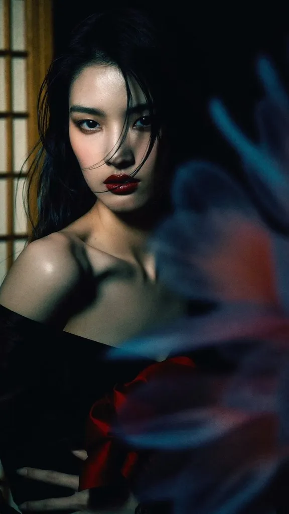 Moody Cinematic Portrait of East Asian Woman