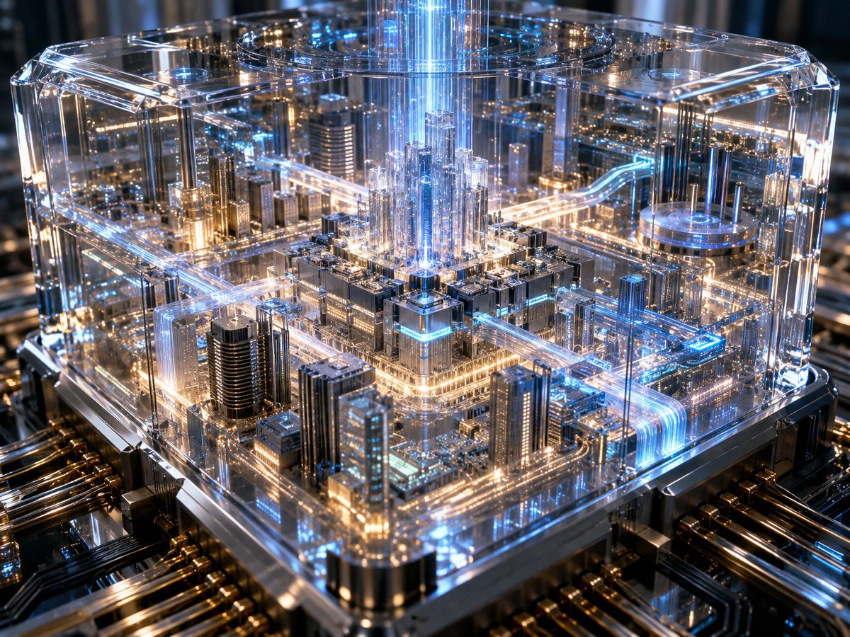 Macro Shot Of Futuristic City Processor
