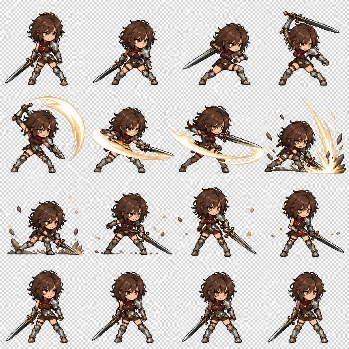 Character Battle Sprite Sheet Pixel Art