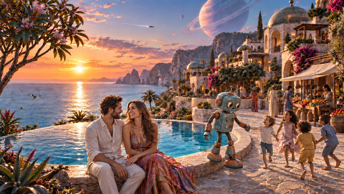 Alien World With Mediterranean Retro-Futurism