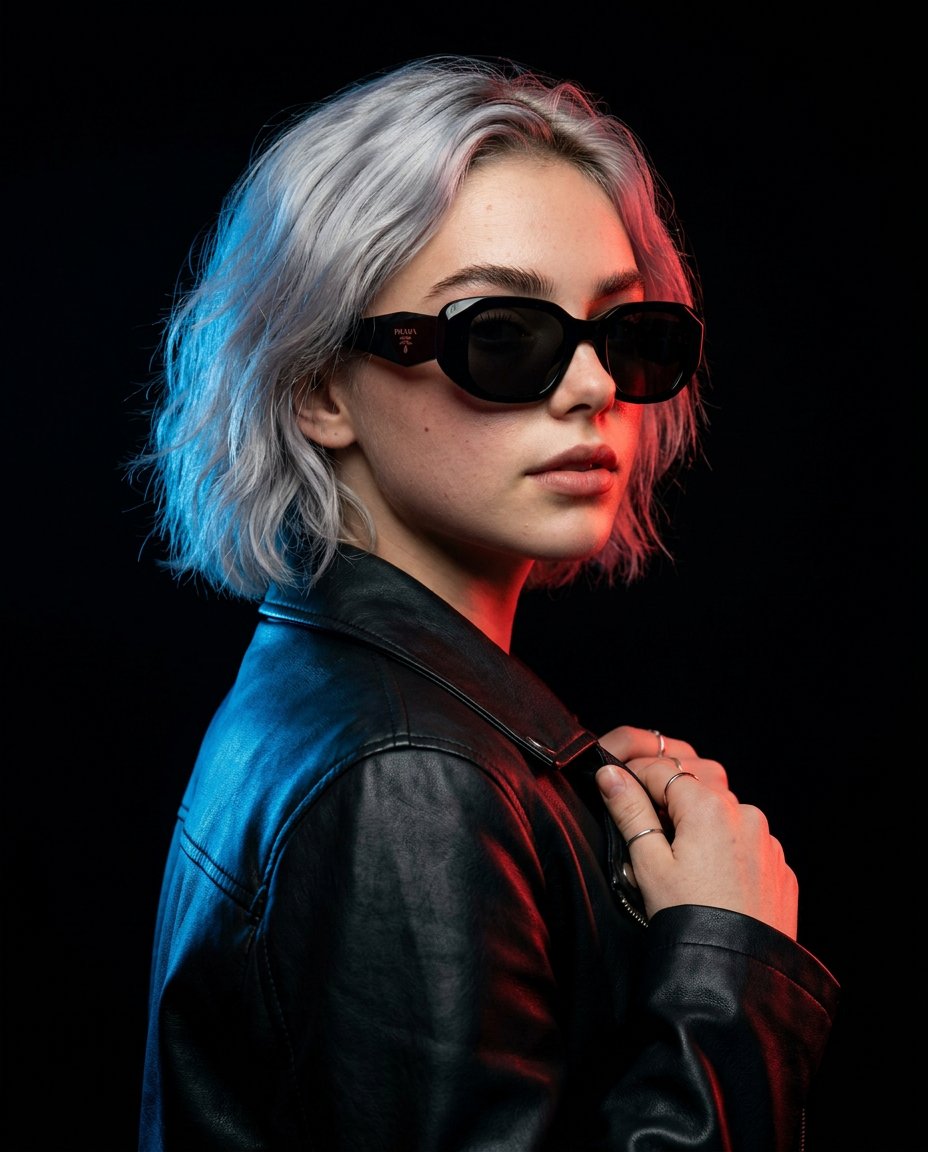 Hyper-Realistic Dual-Tone Portrait