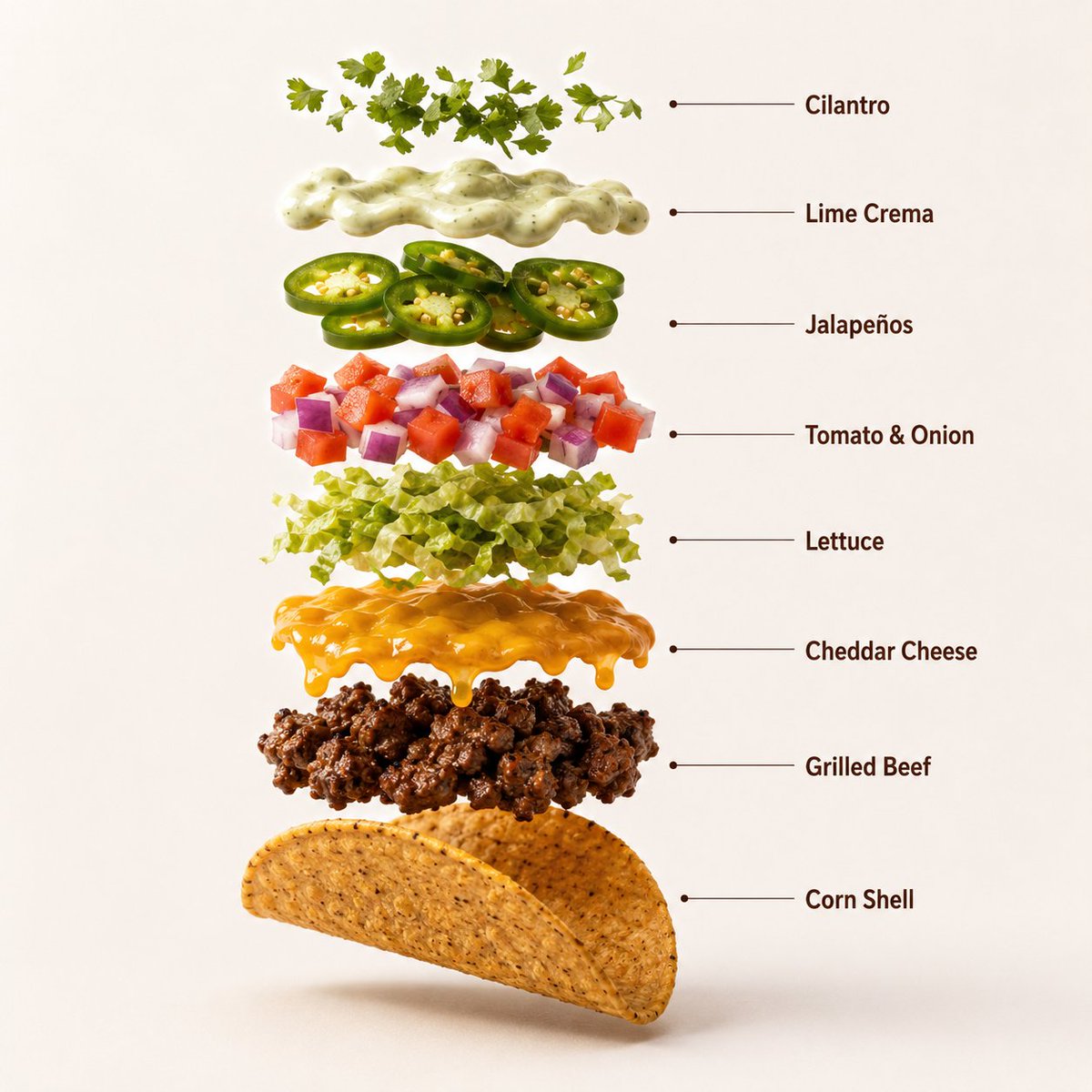 Infographic / Edu Visual - Professional Beef Taco Product Photography