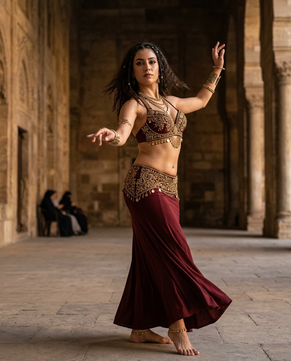 Product Marketing - Luxury Belly Dancer Editorial in Historic Hall
