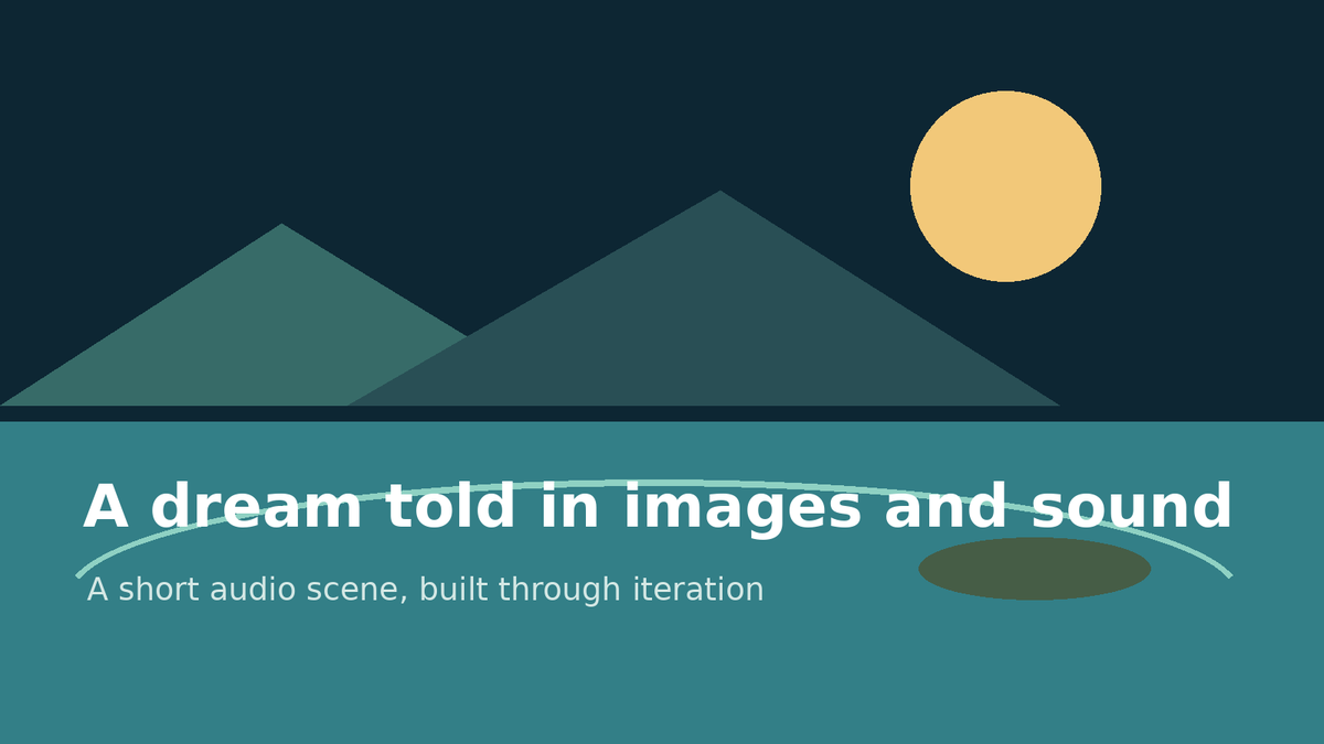 Comic / Storyboard - Streamside Dream Scene with Audio and Image Carousel