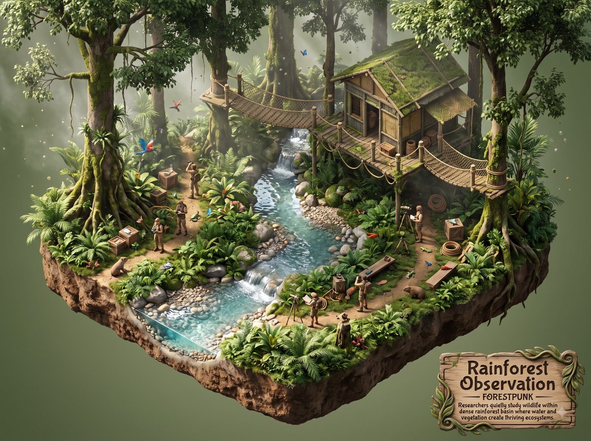Social Media Post - Rainforest Wildlife Observation Station Miniature World