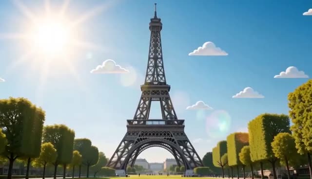 Eiffel Tower Sunny Day