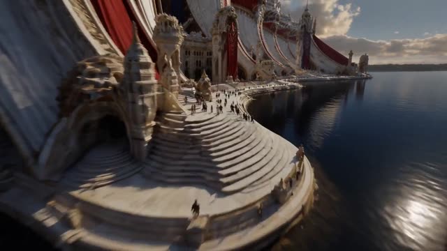 Majestic White and Gold Fantasy City