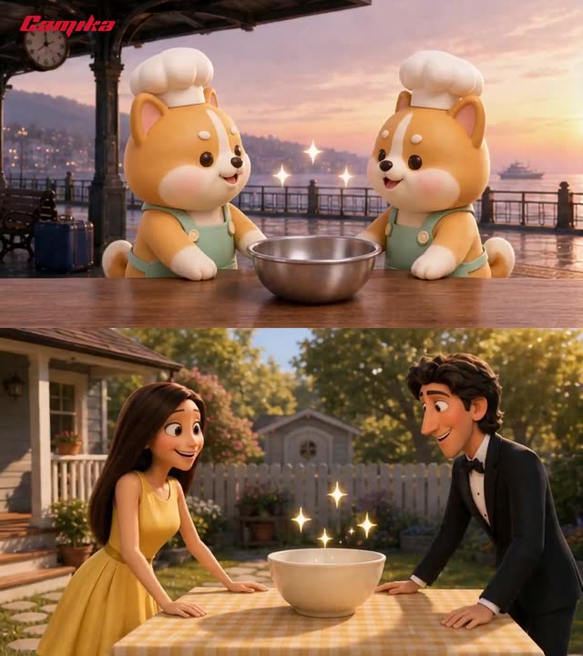 Charming Animated Cake Baking