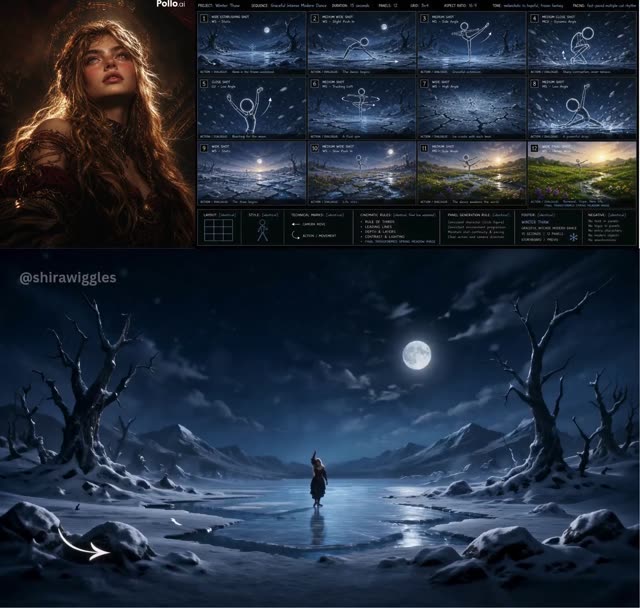 Moonlit Dancer Transforms Frozen Land to Spring