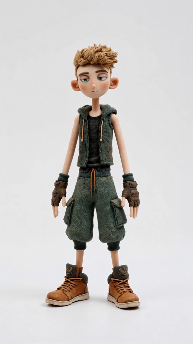 Claymation Boy Character Orbit Reveal