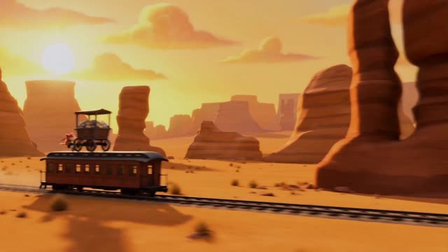 Cowboy Cat and Friend's Desert Train Adventure