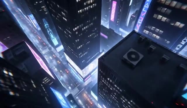 Cyberpunk Rooftop Power Leap