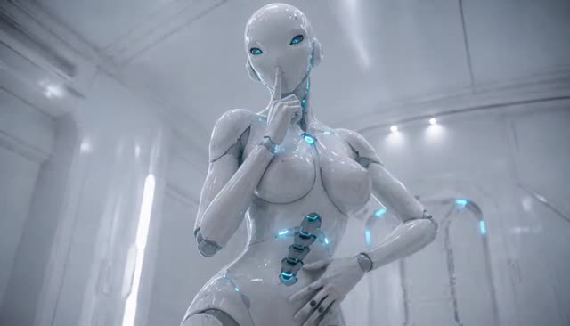 Sleek Alien Android's Playful Secret