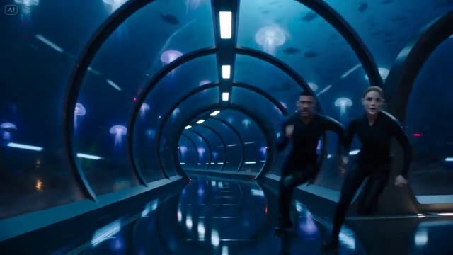 Futuristic Ocean Floor Transit Tunnel