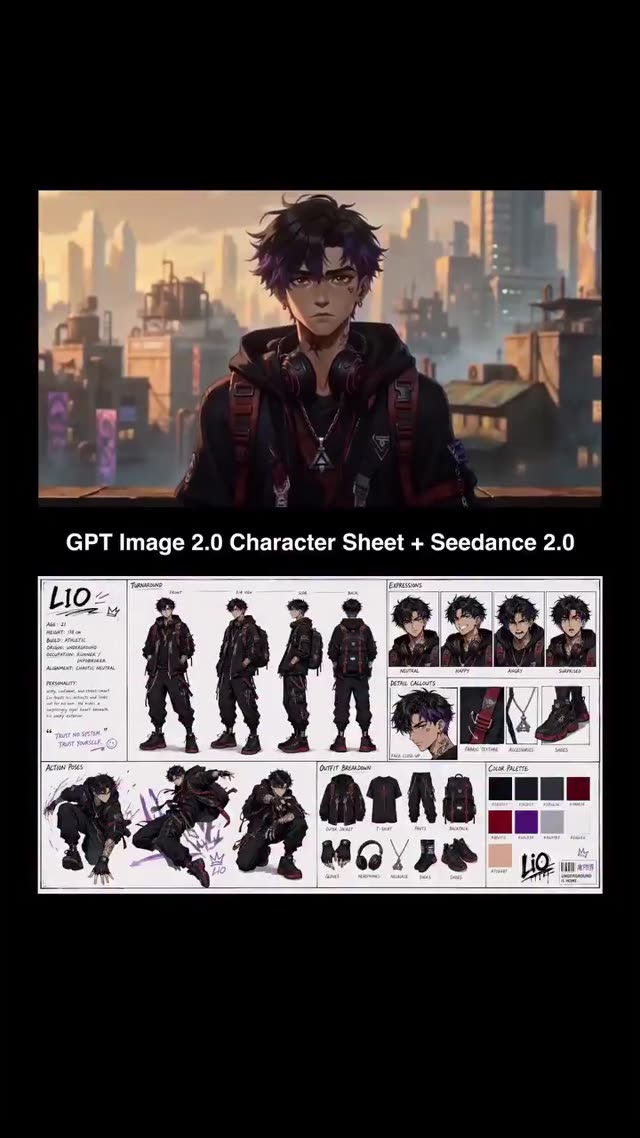 Anime Character Performs Parkour in Cyberpunk City