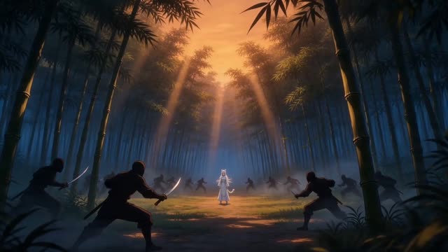Ultrawide shot of shadow assassins closing in