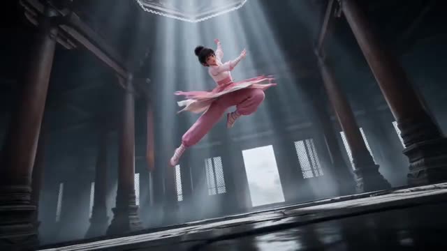 Wuxia Warrior in Ancient Temple
