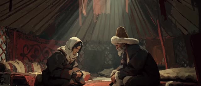 A Yurt Scene: Wisdom and Sorrow