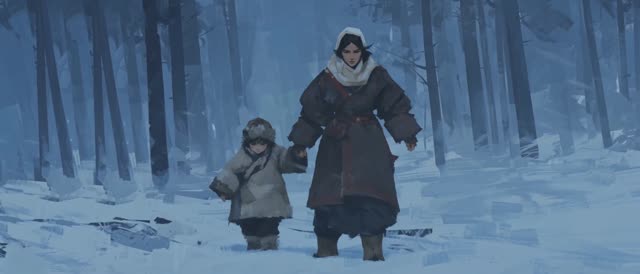 Winter Embrace: Wolves