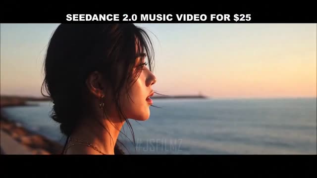 Korean Woman Dances on Beach at Sunset