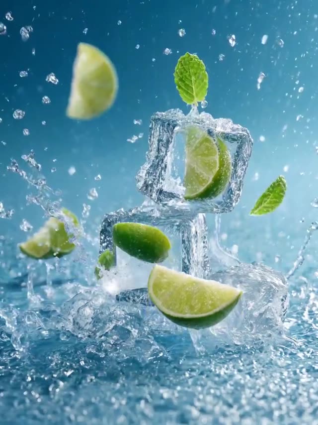 Lime Mint Ice Refreshment Beverage Ad