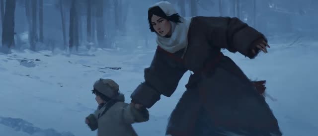 Snowy Escape from the Wolf