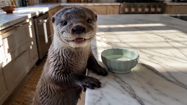 Otter's Hydration Upgrade in Modern Kitchen
