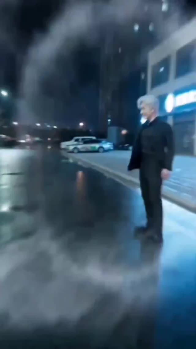 Stylish Woman's Nighttime Street Showdown