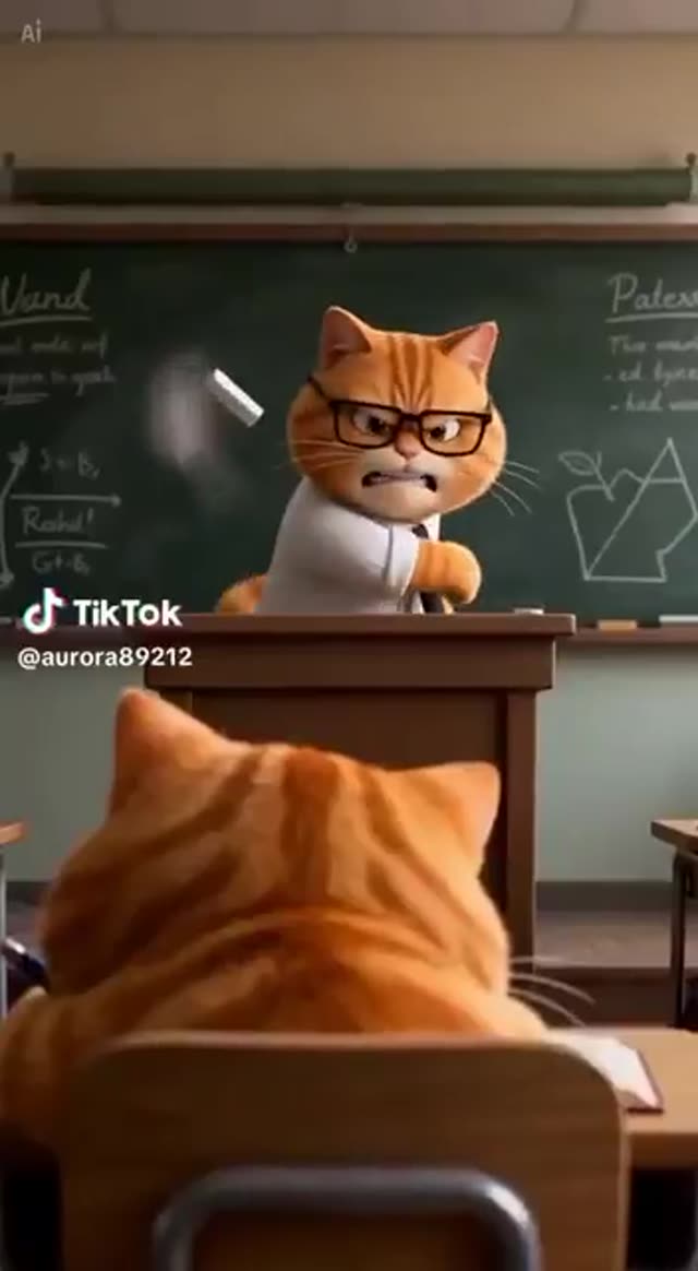 Magical Student Cat's Chalk Revenge