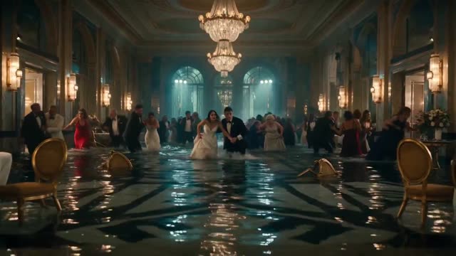 Flooded Ballroom Wedding Escape
