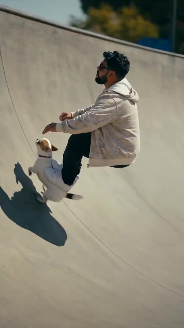Man Skateboards On Animals