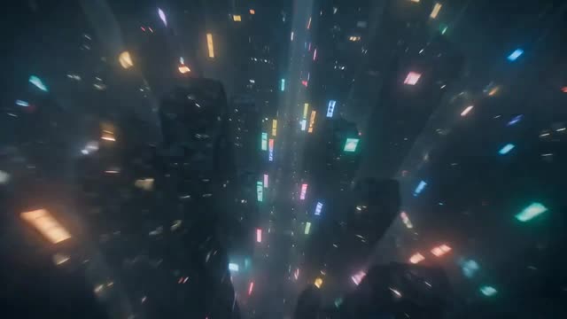 Cyberpunk Cyborg Battle In Neon City
