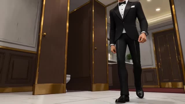 Cel-Shaded Secret Agent Restroom Fight