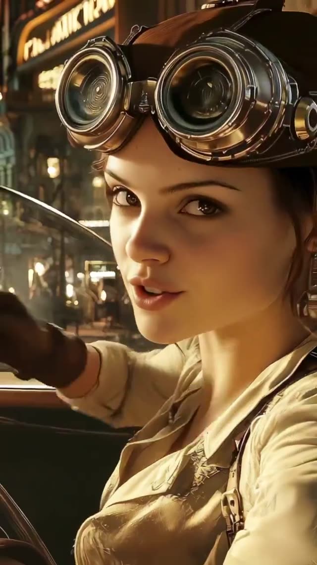 Steampunk Night Drive in Vintage Convertible