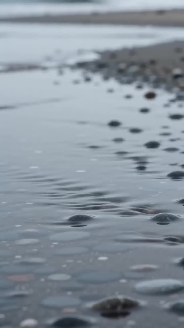 Close-Up of Stone Turtle on Pebble Beach