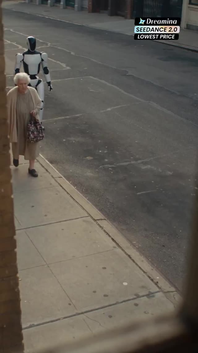 Elderly Woman Pokes Malfunctioned Robot