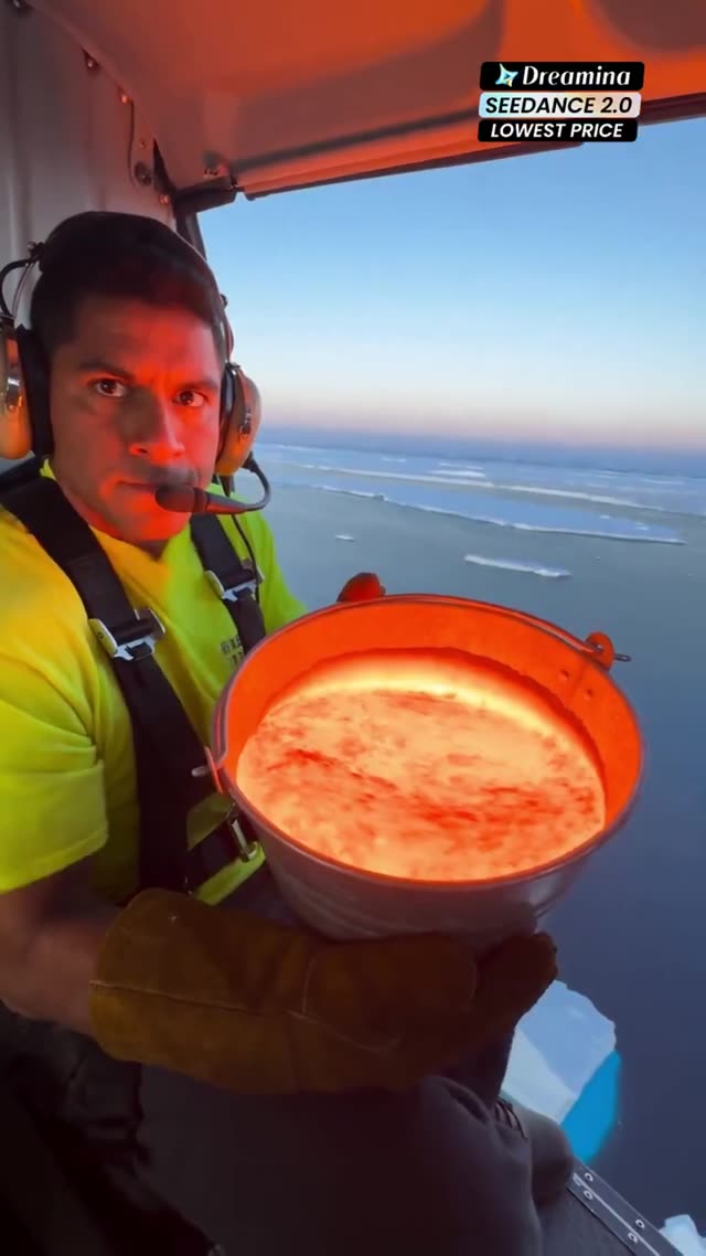 Helicopter Molten Metal Arctic Explosion